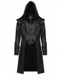 Punk Rave Black Gothic Wizard Men's Hooded Zipper Front Jacket