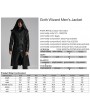 Punk Rave Black Gothic Wizard Men's Hooded Zipper Front Jacket