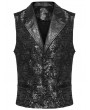 Punk Rave Black Gothic Exquisite Jacquard Flip Collar Vest for Men