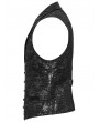 Punk Rave Black Gothic Exquisite Jacquard Flip Collar Vest for Men