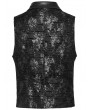 Punk Rave Black Gothic Exquisite Jacquard Flip Collar Vest for Men