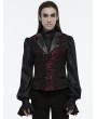 Punk Rave Red Gothic Exquisite Jacquard Flip Collar Vest for Men