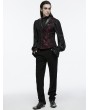 Punk Rave Red Gothic Exquisite Jacquard Flip Collar Vest for Men