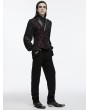 Punk Rave Red Gothic Exquisite Jacquard Flip Collar Vest for Men