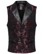 Punk Rave Red Gothic Exquisite Jacquard Flip Collar Vest for Men