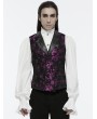 Punk Rave Violet Gothic Exquisite Jacquard Flip Collar Vest for Men