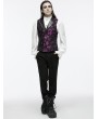 Punk Rave Violet Gothic Exquisite Jacquard Flip Collar Vest for Men