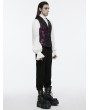 Punk Rave Violet Gothic Exquisite Jacquard Flip Collar Vest for Men