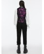 Punk Rave Violet Gothic Exquisite Jacquard Flip Collar Vest for Men