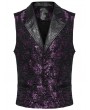 Punk Rave Violet Gothic Exquisite Jacquard Flip Collar Vest for Men