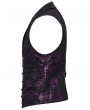 Punk Rave Violet Gothic Exquisite Jacquard Flip Collar Vest for Men