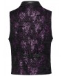 Punk Rave Violet Gothic Exquisite Jacquard Flip Collar Vest for Men