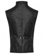 Punk Rave Black Gothic Gorgeous Texture Pleated Zip Up Vest for Men