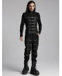 Punk Rave Black Gothic Punk Personality Front Buckle Hollow Vest for Men