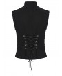 Punk Rave Black Gothic Punk Personality Front Buckle Hollow Vest for Men