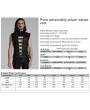 Punk Rave Black Gothic Punk Personality Front Buckle Hollow Vest for Men