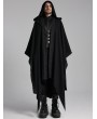 Punk Rave Black Gothic Decadent Dark Mage Hooded Robe Coat for Men