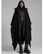 Punk Rave Black Gothic Decadent Dark Mage Hooded Robe Coat for Men