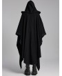 Punk Rave Black Gothic Decadent Dark Mage Hooded Robe Coat for Men