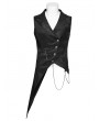 Punk Rave Black Dark Night Gothic Asymmetric Gentleman's Vest with Detachable Chain