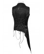 Punk Rave Black Dark Night Gothic Asymmetric Gentleman's Vest with Detachable Chain