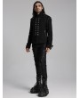 Punk Rave Black Gothic Punk Military Men's Jacket with Detachable Sleeves