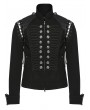 Punk Rave Black Gothic Punk Military Men's Jacket with Detachable Sleeves