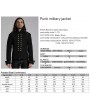 Punk Rave Black Gothic Punk Military Men's Jacket with Detachable Sleeves