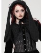 Dark in love Black Gothic Lolita Rabbit Ear Rose Lace Bonnet