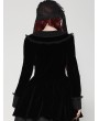 Dark in love Black Gothic Lolita Rabbit Ear Rose Lace Bonnet