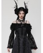 Dark in love Black Gothic Rose Pattern Romantic Lace Cape for Women