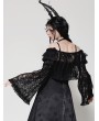 Dark in love Black Gothic Rose Pattern Romantic Lace Cape for Women