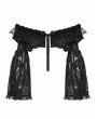 Dark in love Black Gothic Rose Pattern Romantic Lace Cape for Women