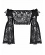 Dark in love Black Gothic Rose Pattern Romantic Lace Cape for Women