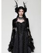 Dark in love Black Gothic Elegant Velvet Lace Splicing Shrug for Women