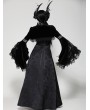 Dark in love Black Gothic Elegant Velvet Lace Splicing Shrug for Women