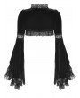 Dark in love Black Gothic Elegant Velvet Lace Splicing Shrug for Women