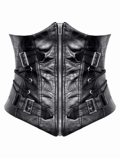 Dark in love Black Gothic Punk Metal Decor Waist Training Underbust Corset