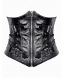 Dark in love Black Gothic Punk Metal Decor Waist Training Underbust Corset