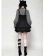 Dark in love Black Gothic Dark Striped Double-Breasted Short Tiered Doll Dress