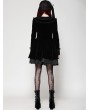 Dark in love Black Gothic Velvet Lace Patchwork Bowknot Schoolgirl Short Dress