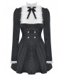 Dark in love Black Gothic Striped Ruffle Lace Trim Scholarly Academy Dress