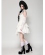 Dark in love Beige Steampunk Off-the-Shoulder Bell Sleeve Gothic Irregular Dress