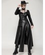 Dark in love Black Gothic Edgy Faux Leather Punk Asymmetrical Slit Long Dress