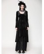 Dark in love Black Gothic Batwing Deep U-Neck Layered Velvet Maxi Dress