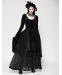 Dark in love Black Gothic Batwing Deep U-Neck Layered Velvet Maxi Dress