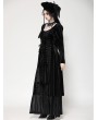 Dark in love Black Gothic Batwing Deep U-Neck Layered Velvet Maxi Dress