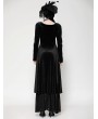 Dark in love Black Gothic Batwing Deep U-Neck Layered Velvet Maxi Dress