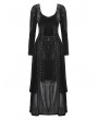 Dark in love Black Gothic Batwing Deep U-Neck Layered Velvet Maxi Dress