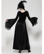 Dark in love Black Vintage Velvet Romantic Gothic Oversized Sleeve Maxi Dress